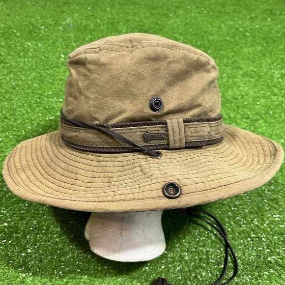 Outback Trading Co Hat Men Sm/MED Tan Wallaby Oilskin Western Indiana Jones - Picture 3 of 10